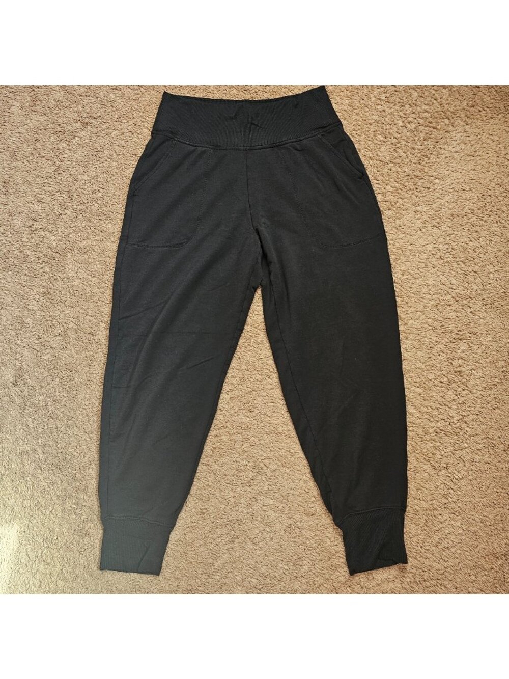 Athleta Jogger Pants Womens M Black High Rise Athletic Lounge Travel Ankle